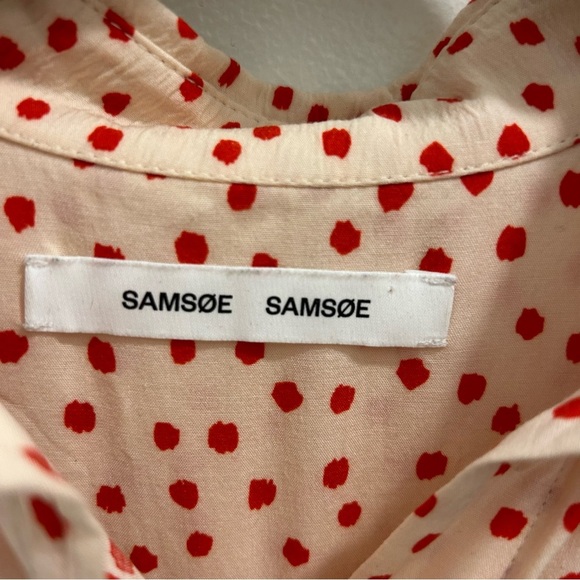 Samsøe Samsøe Majan Shirt XXS Pearl Drops button down dots pink cream orange - Picture 8 of 13